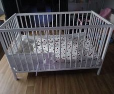 White cot & matress