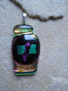 Dichoric glass pendant, Glass jewellery, New