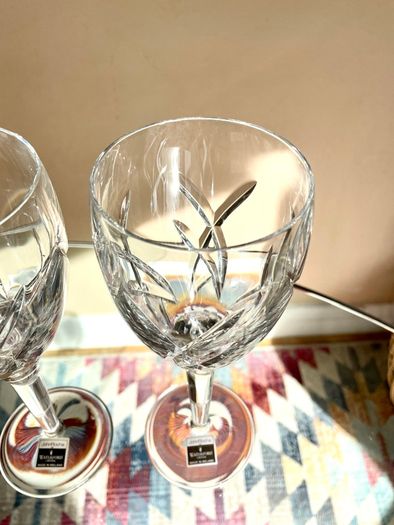 Pair of John Rocha at Waterford Crystal wine glasses - new