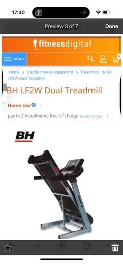 BH f2w dual treadmill - folding - in close to new condition