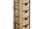 Storage Unit with 5 Baskets 25.5x37x100 cm Water Hyacinth
