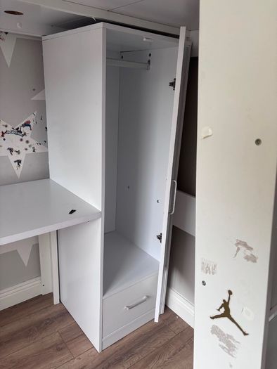 Kids bunk bed/ loft bed with wardrobe and desk