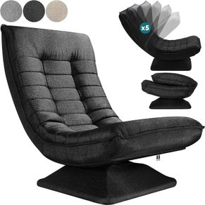 Armchair  Recliner 360 deg 5-way adjustable backrest: the ergonomically shaped