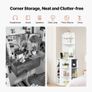 64" Tall Corner Storage Cabinet, 6 Tiers Wooden Storage Cabinet with USB Ports and Outlets & Adjustable Shelves, Freestanding Corner Cabinet for Living Room Image 7