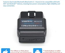 Veepeak OBDCheck BLE+ OBD II Bluetooth Wireless Car Diagnostic Scanner Engine Code Reader for iOS and Android