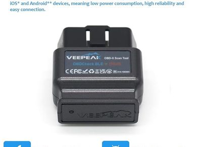 Veepeak OBDCheck BLE+ OBD II Bluetooth Wireless Car Diagnostic Scanner Engine Code Reader for iOS and Android