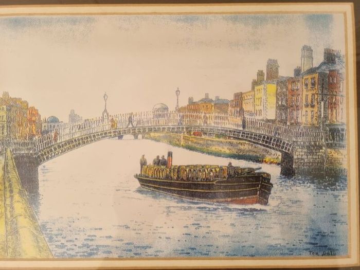 The halfpenny bridge, Dublin - framed picture.