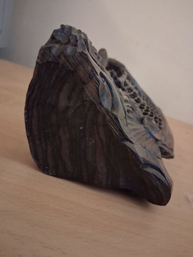 Tall Asian Rosewood Carved Fisherman statue
