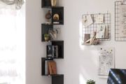 NEW SALE | 5-Tier Wall-Mounted Corner Shelf, Wooden Display Shelf, for Kitchen, Bedroom, Living Room, Study, Black