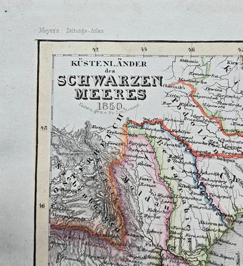 Set of 5 Antique Maps 1849 1850  Meyers Zeitung Atlas