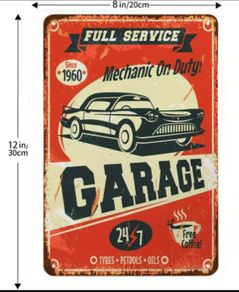 Full Service Garage ; Metal Sign