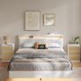 Bedside Table with Power Strip 3 Drawers 2 AC Outlets Image 2