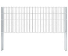 2D Gabion Fence Galvanised Steel 2.008x0.83 m 2 m (Total Length) Silver