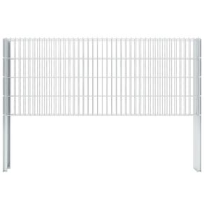 2D Gabion Fence Galvanised Steel 2.008x0.83 m 2 m (Total Length) Silver
