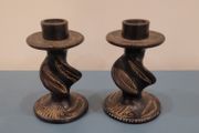 Vintage carved soapstone candlesticks