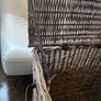 XLarge rattan storage basket with genuine leather trims Image 8