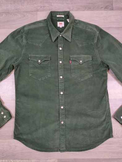 Levis Stretch Corduroy Western Shirt Mens Medium