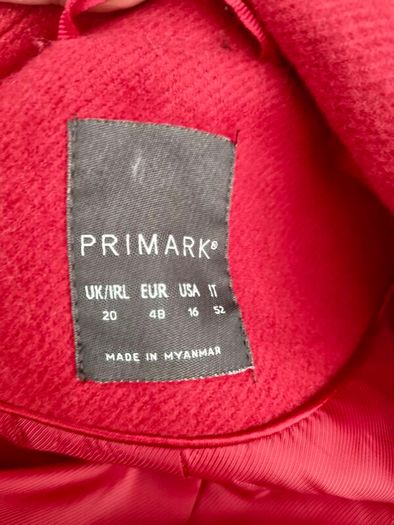 Red Double breasted overcoat uk20