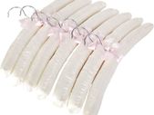 Home Pack of 10 Pale Ivory Satin Padded Clothes Hangers - 38cm, for Dresses, Bridal, Lingerie, Woolen Items etc.