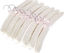 Home Pack of 10 Pale Ivory Satin Padded Clothes Hangers - 38cm, for Dresses, Bridal, Lingerie, Woolen Items etc.