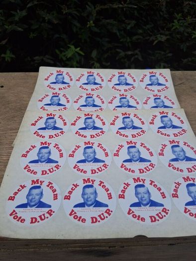 24 X Vintage Ian Paisley Campaign Stickers