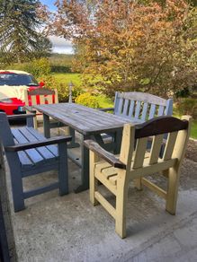 Solid wood garden furniture set