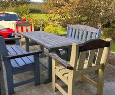 Solid wood garden furniture set