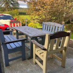 Solid wood garden furniture set