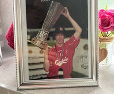 Signed Robbie Fowler Print A4 Size framed