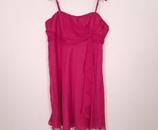 Debut Pink Chiffon Sleeveless Strappy/Strapless Side-Knot Draped Cocktail Mini Dress 20UK/48EU