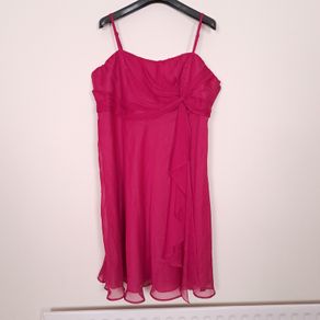 Debut Pink Chiffon Sleeveless Strappy/Strapless Side-Knot Draped Cocktail Mini Dress 20UK/48EU