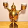 Pottery Barn Contemporary Santa Double Tea Light Candle Holder Image 2