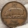 Ireland 1943 1/2d Halfpenny Image 2
