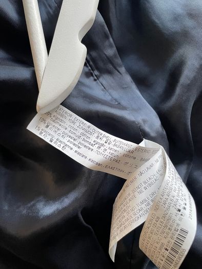 Zara Blue & White Longline Jacket/Coat - Size XL