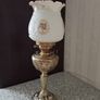 Stunning Antique Brass Oil Lamp Image 2