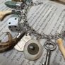 1 Goblins Whimsical Trinkets Bone and Tooth Soldered Charm Bracelet Charivari Wearable Art Weird Oddity Image 3