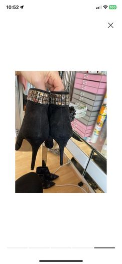 Carvela black studded boots