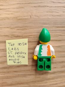 lego the irish/st patrick suit/irish flag hoodie lady