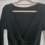 Black ribbed knit long sleeve top Image 5
