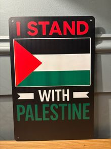 Palestine Tin Metal Sign