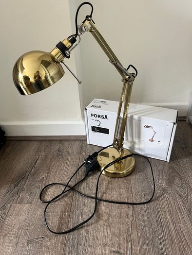 FORSA IKEA desk Work lamp, gold, nickel-plated