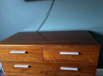 Walnut Chest of Drawers & matching Lockers