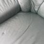 green leather couch and 2 arm chairs Image 8