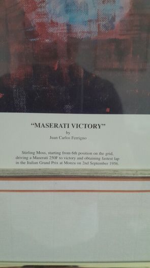 Stirling Moss Signed Maserati Victory Framed Print