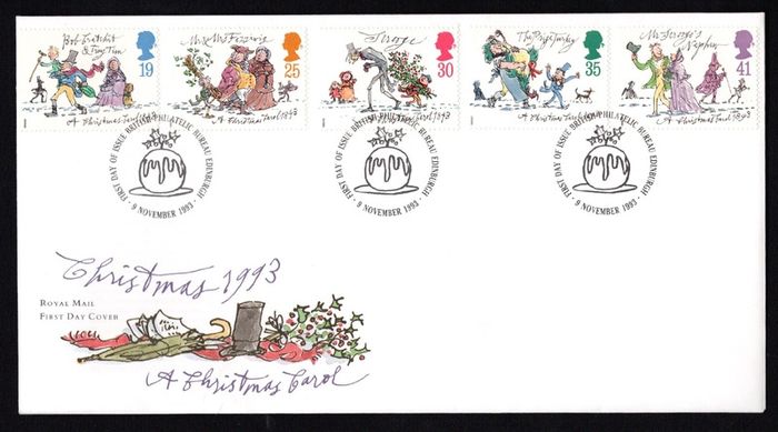 1993 Great Britain Christmas Commemorative Stamps Royal Mail Addressed First Day Cover (FDC)