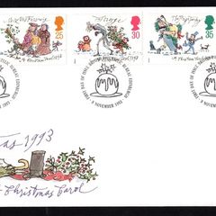 1993 Great Britain Christmas Commemorative Stamps Royal Mail Addressed First Day Cover (FDC)