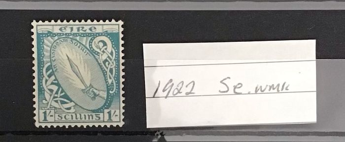 Ireland June 1923 1 Shilling Light Blue Sg82 Se Watermark MVLH