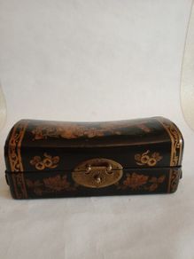 Vintage Chinese Leather Pillow Box