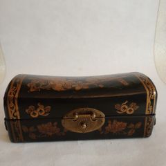 Vintage Chinese Leather Pillow Box