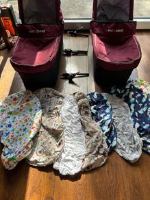 Out n about double carrycots and carrycot adapter 2 and 8 covers